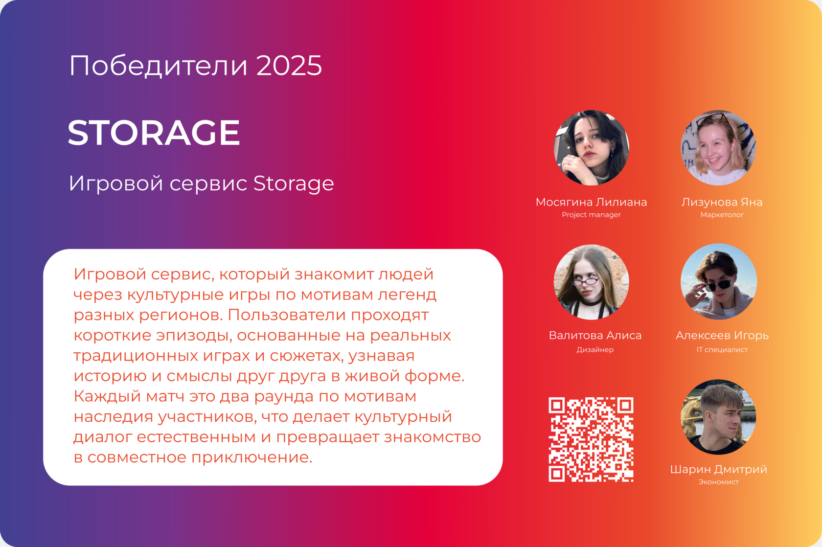 Проект-призёр 2025: Игровой сервис Storage